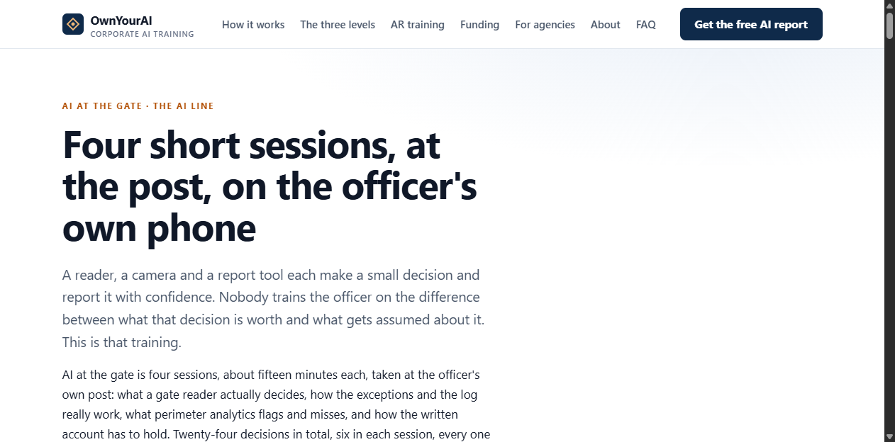 A course, session by session
